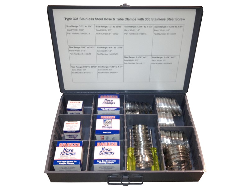 General Purpose 30 Piece Mid-Range Hose Clamp Kit, Stainless Steel Band & Stainless Steel Hex Screw